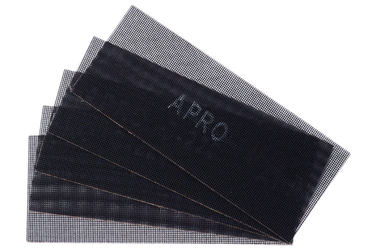 Сетка абразивная Apro - 115 x 280 мм x Р220 PRO (5 шт.)